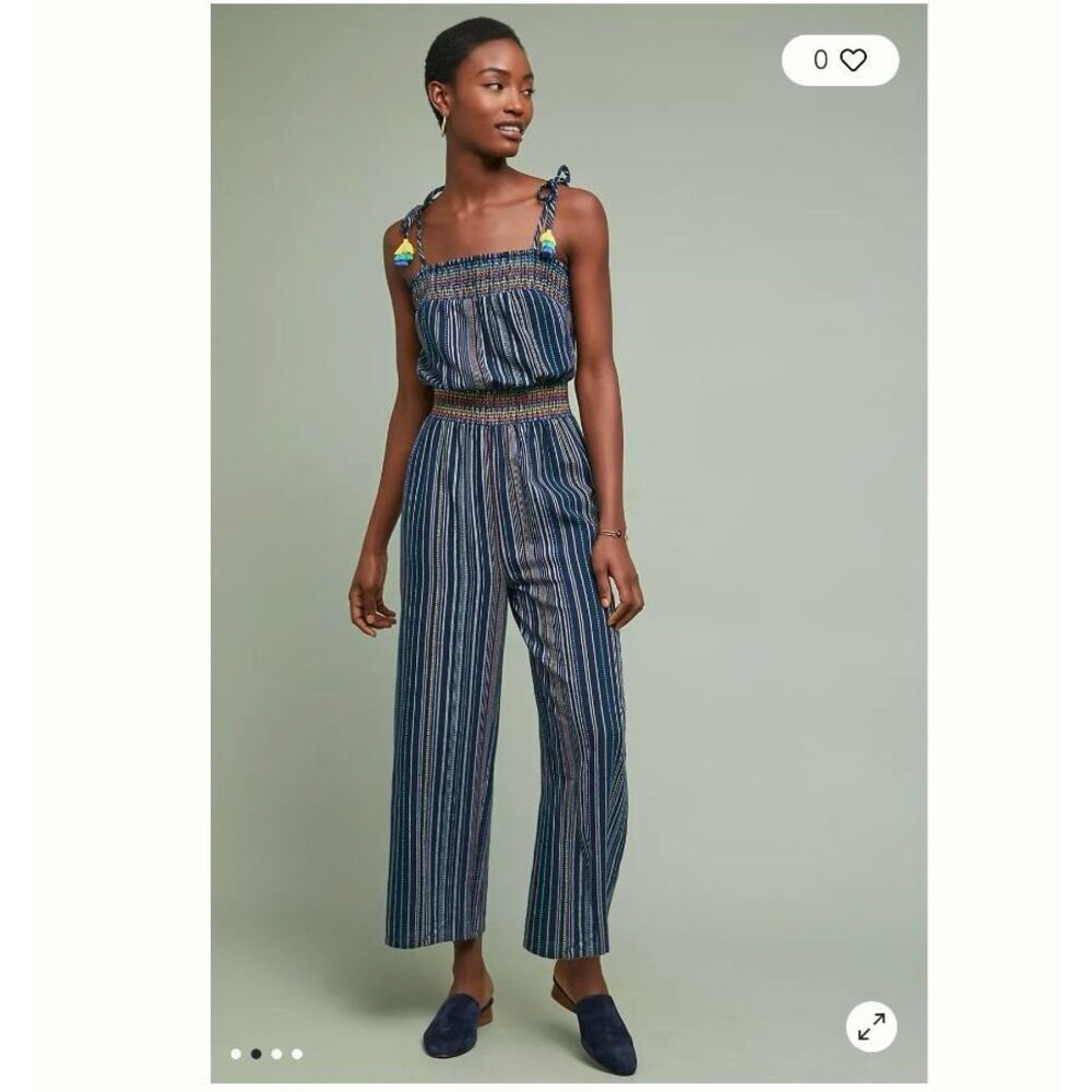 Anthropologie Laia Rainbow Striped jumpsuit size XS